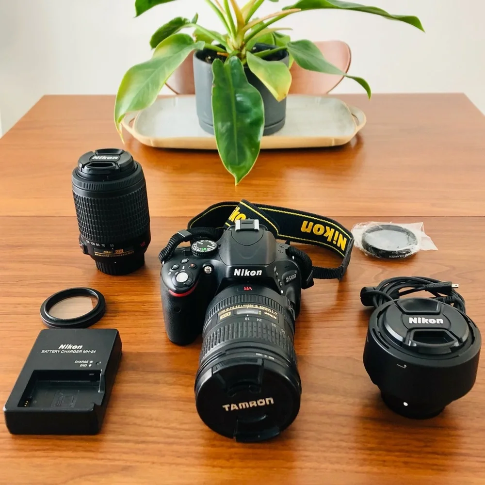 Nikon D5100 Body with 3 Lenses + More